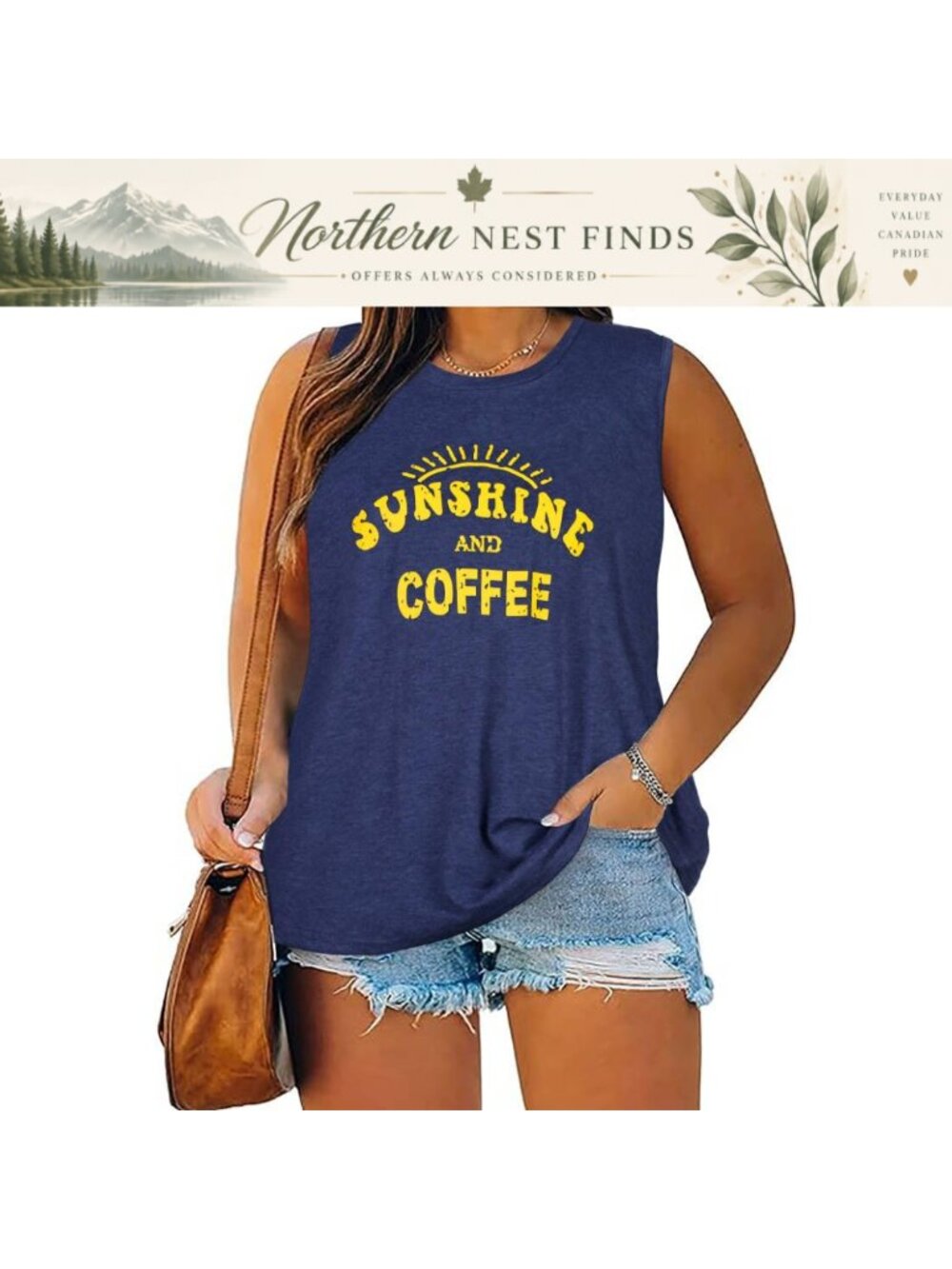 Plus Size Sleeveless Tank Top Cotton Polyester Crew Neck Loose Fit Casual